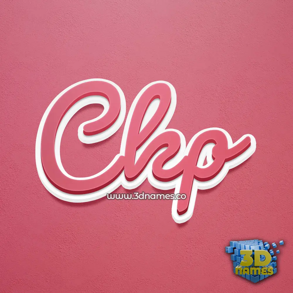 ckp in Red Scribble style - 3D name wallpaper