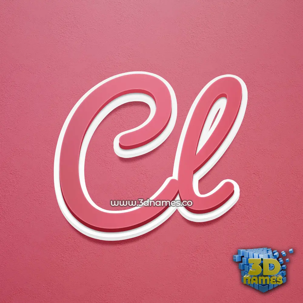cl in Red Scribble style - 3D name wallpaper