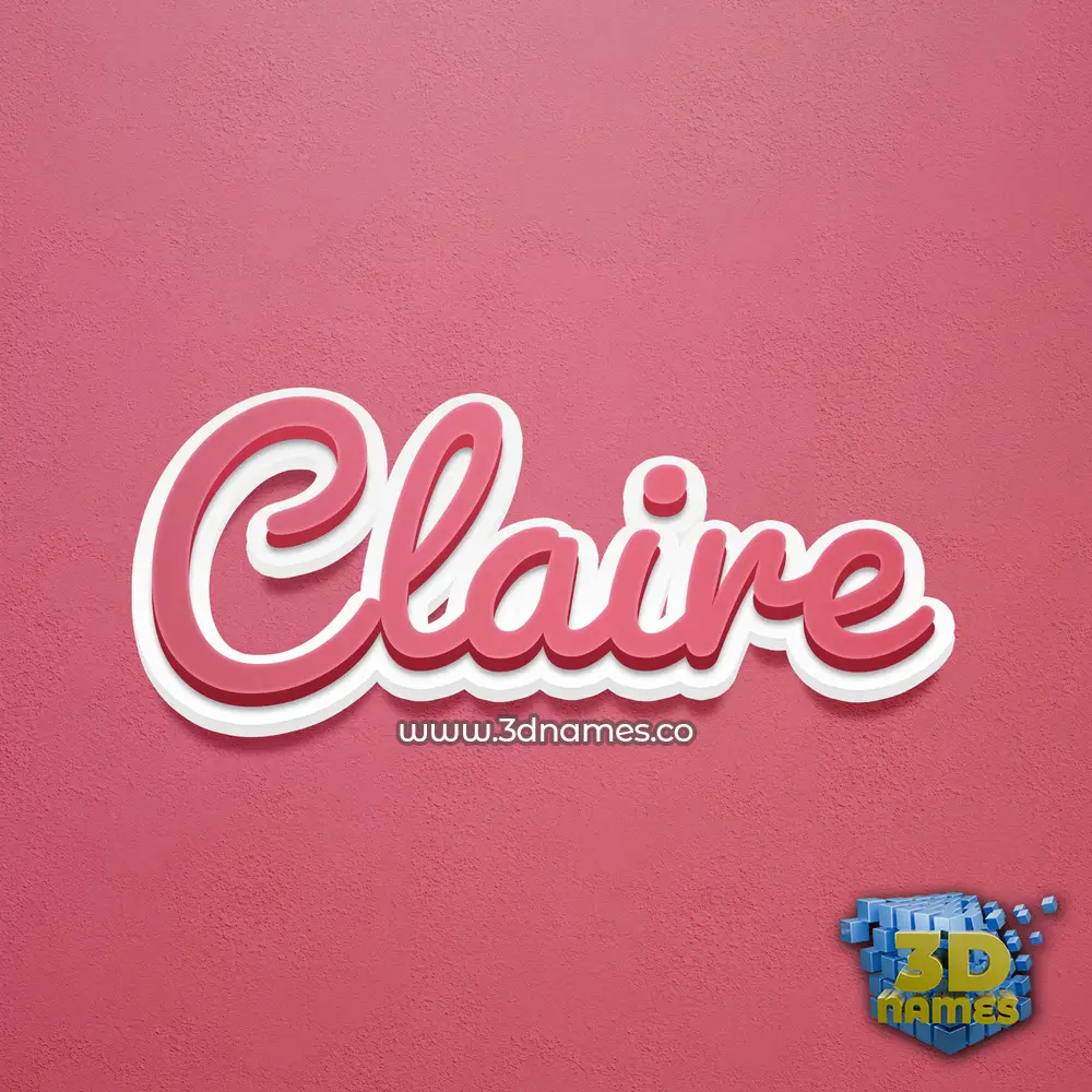claire in Red Scribble style - 3D name wallpaper