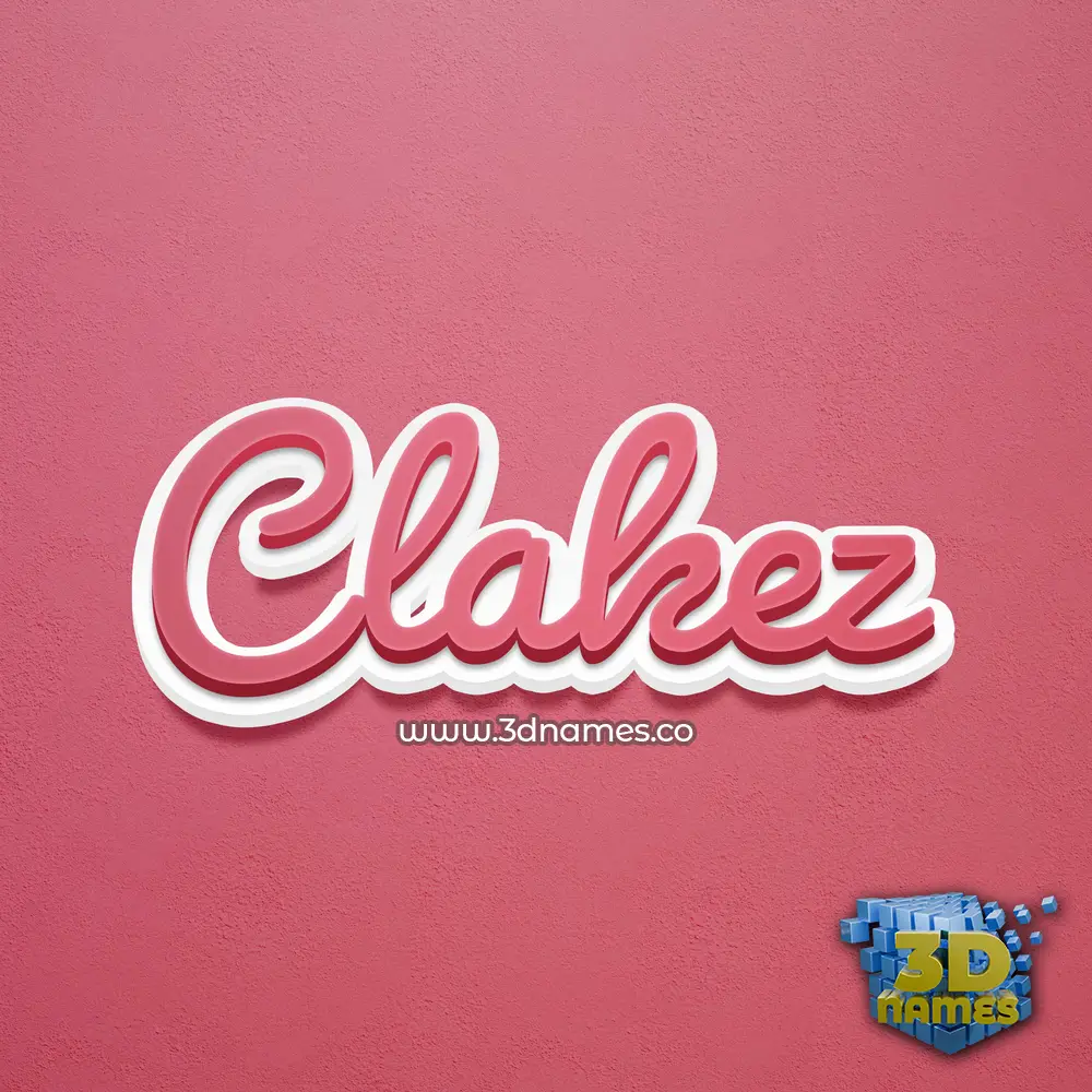clakez in Red Scribble style - 3D name wallpaper