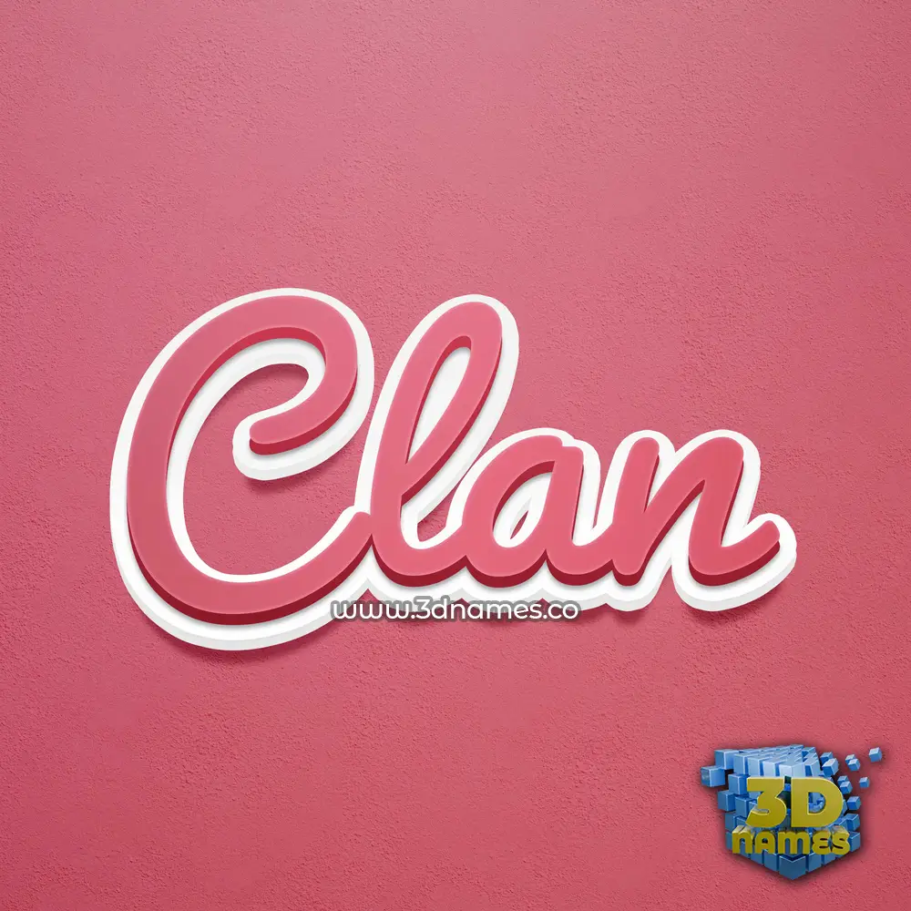 clan in Red Scribble style - 3D name wallpaper