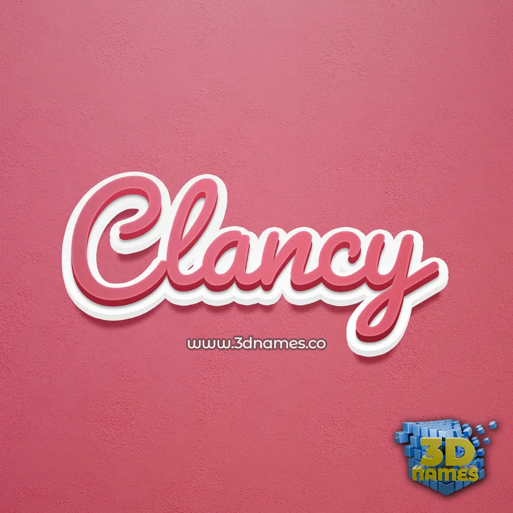 clancy in Red Scribble style - 3D name wallpaper