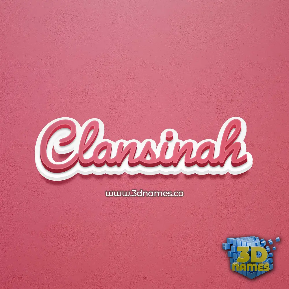 clansinah in Red Scribble style - 3D name wallpaper