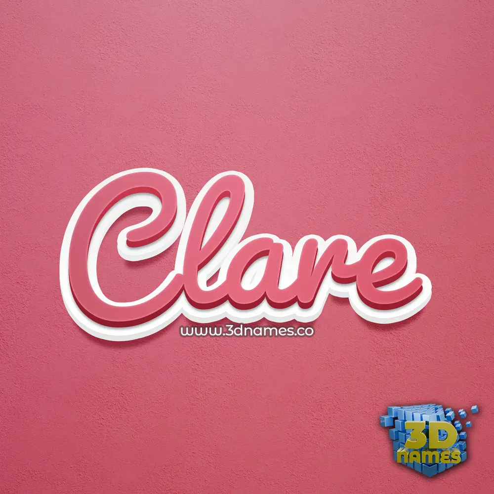 clare in Red Scribble style - 3D name wallpaper