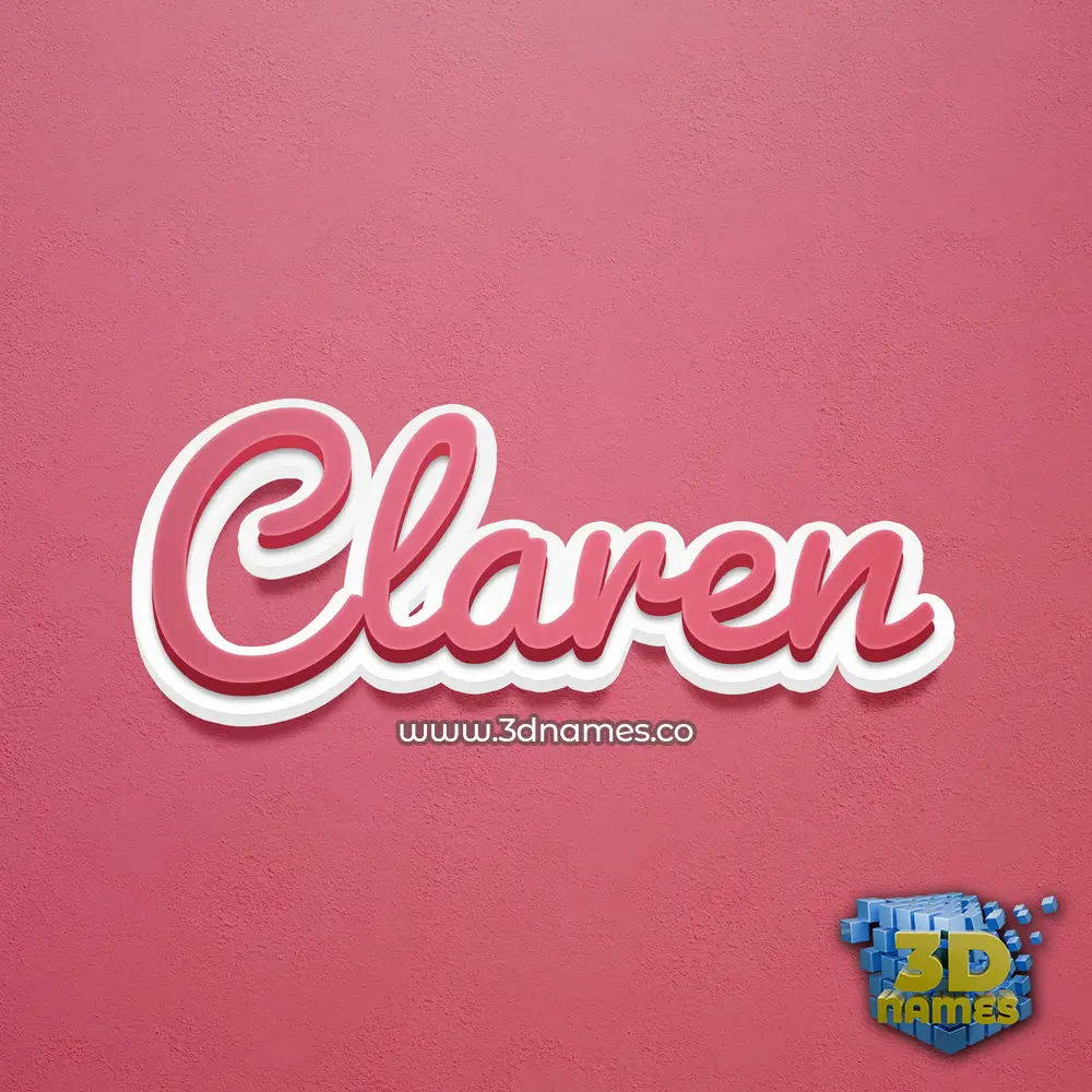 claren in Red Scribble style - 3D name wallpaper