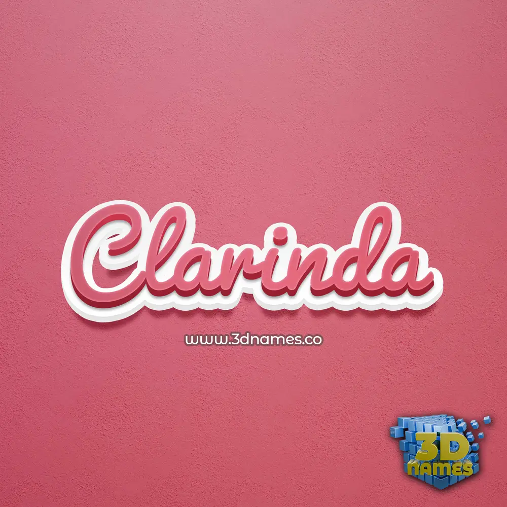 clarinda in Red Scribble style - 3D name wallpaper