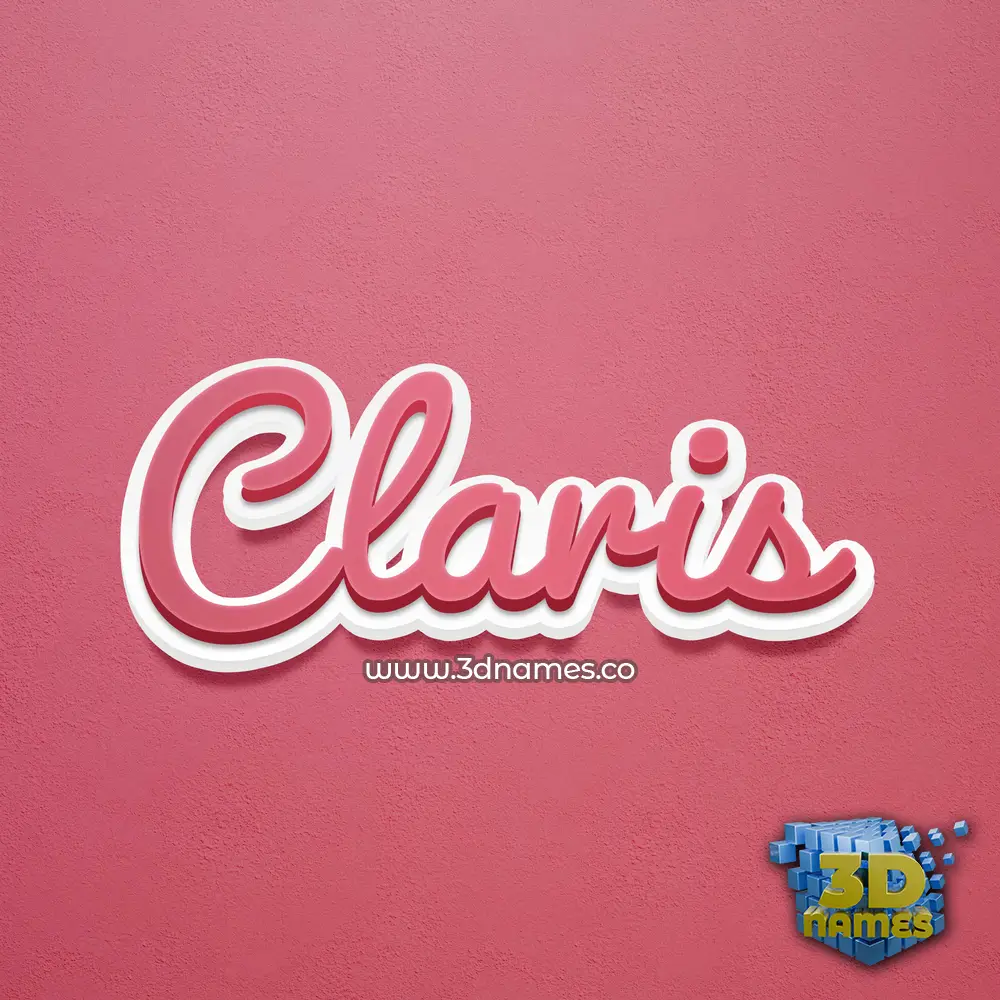 claris in Red Scribble style - 3D name wallpaper