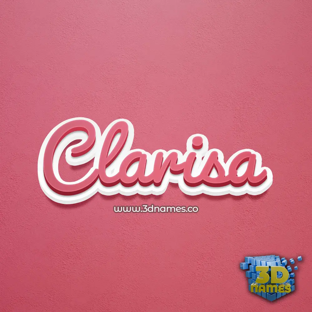 clarisa in Red Scribble style - 3D name wallpaper