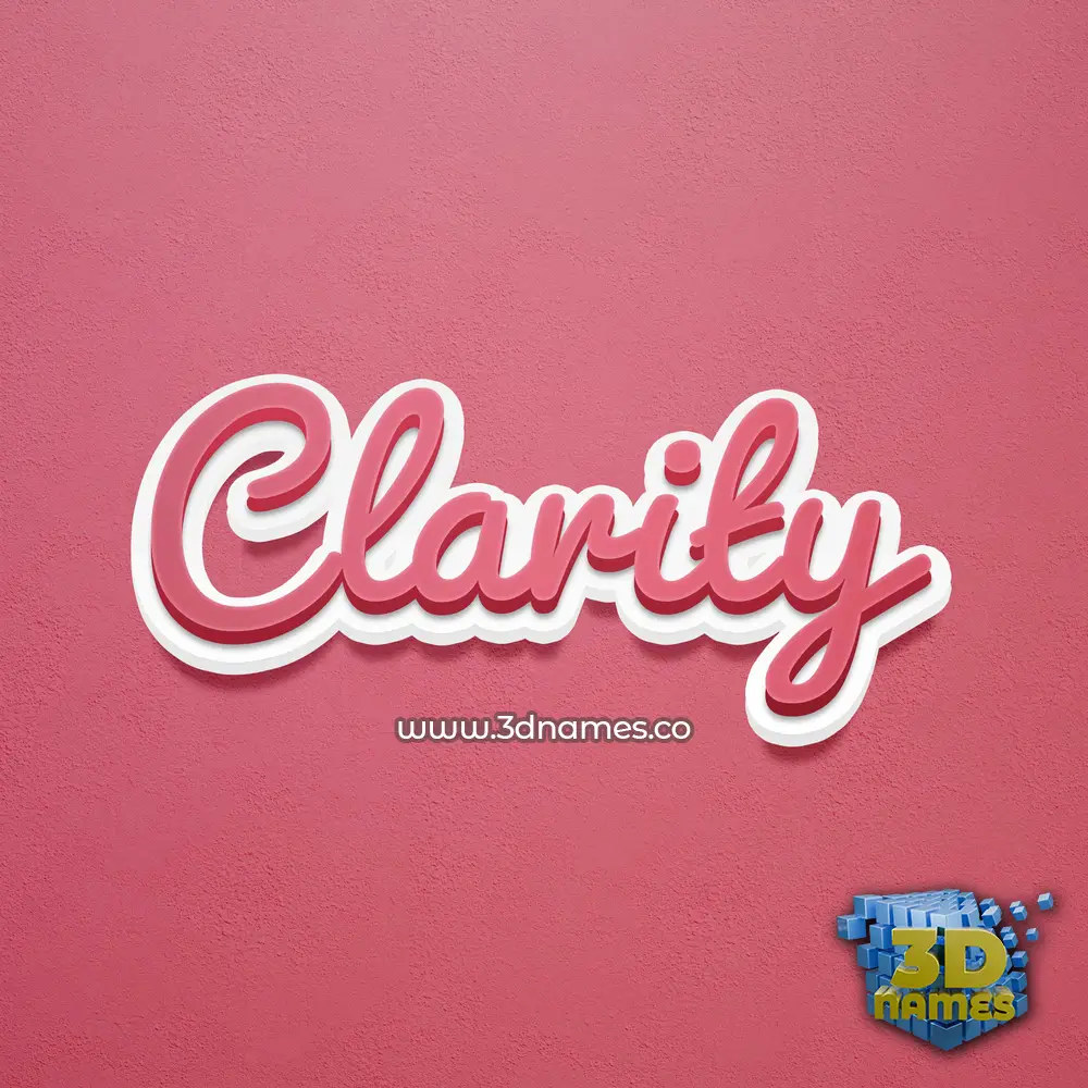clarity in Red Scribble style - 3D name wallpaper