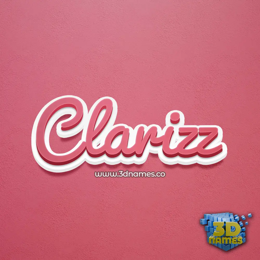 clarizz in Red Scribble style - 3D name wallpaper