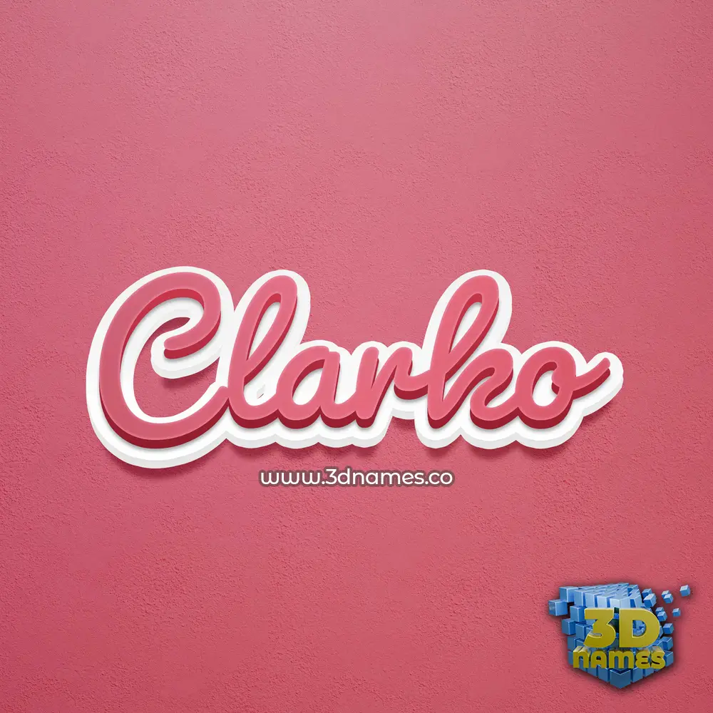 clarko in Red Scribble style - 3D name wallpaper