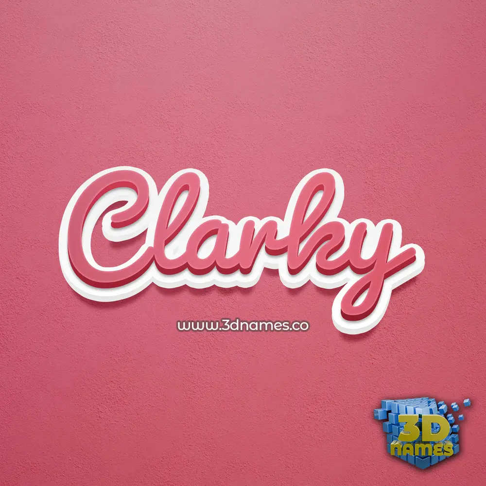 clarky in Red Scribble style - 3D name wallpaper