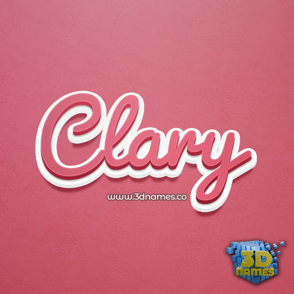 clary in Red Scribble style - 3D name wallpaper