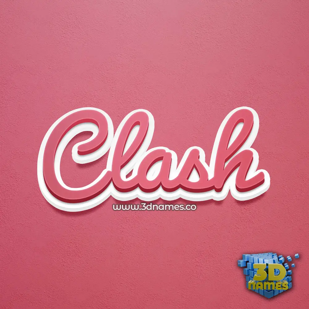 clash in Red Scribble style - 3D name wallpaper