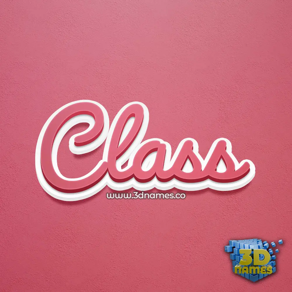 class in Red Scribble style - 3D name wallpaper