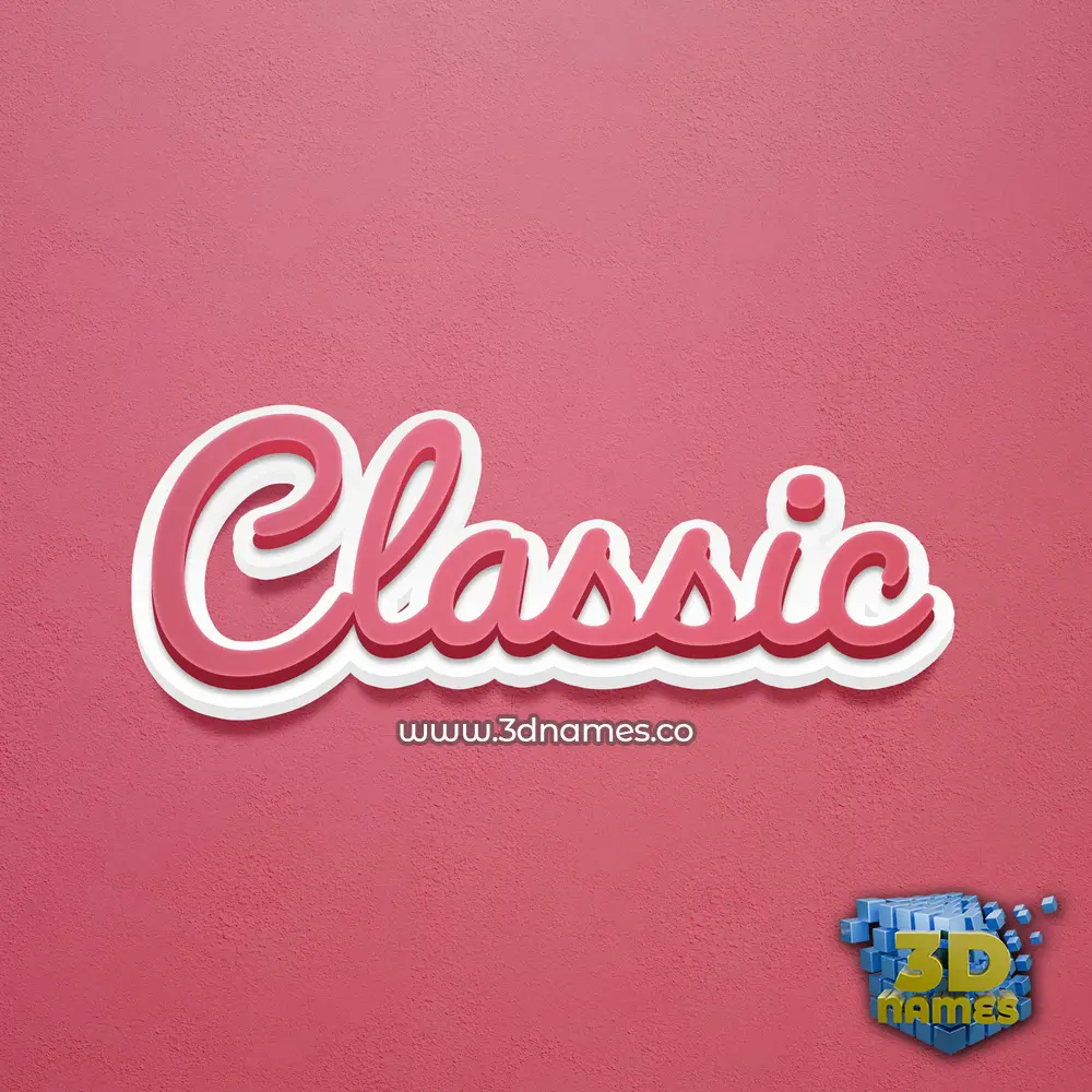 classic in Red Scribble style - 3D name wallpaper