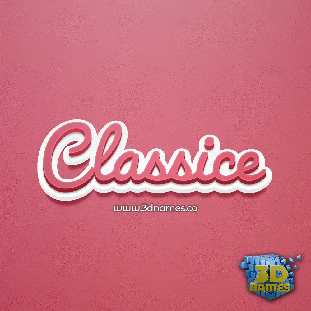classice in Red Scribble style - 3D name wallpaper
