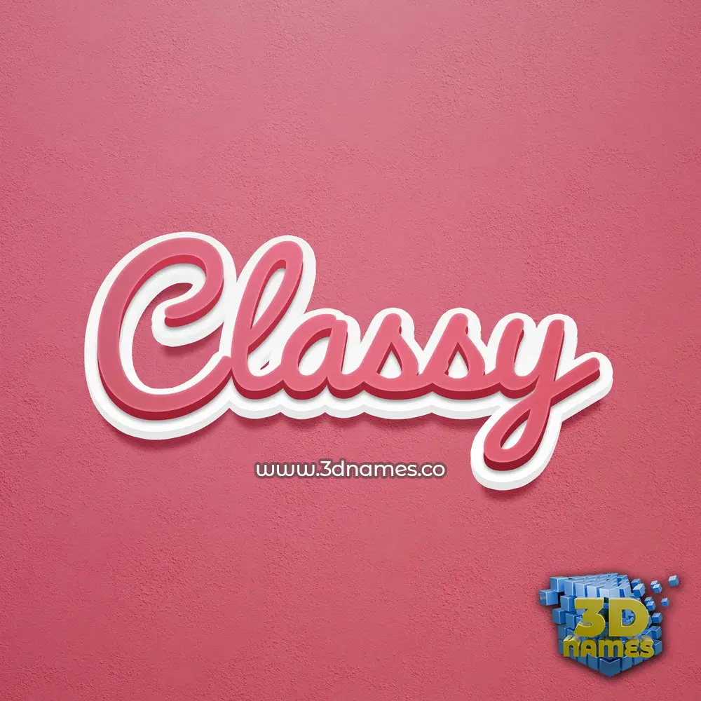 classy in Red Scribble style - 3D name wallpaper