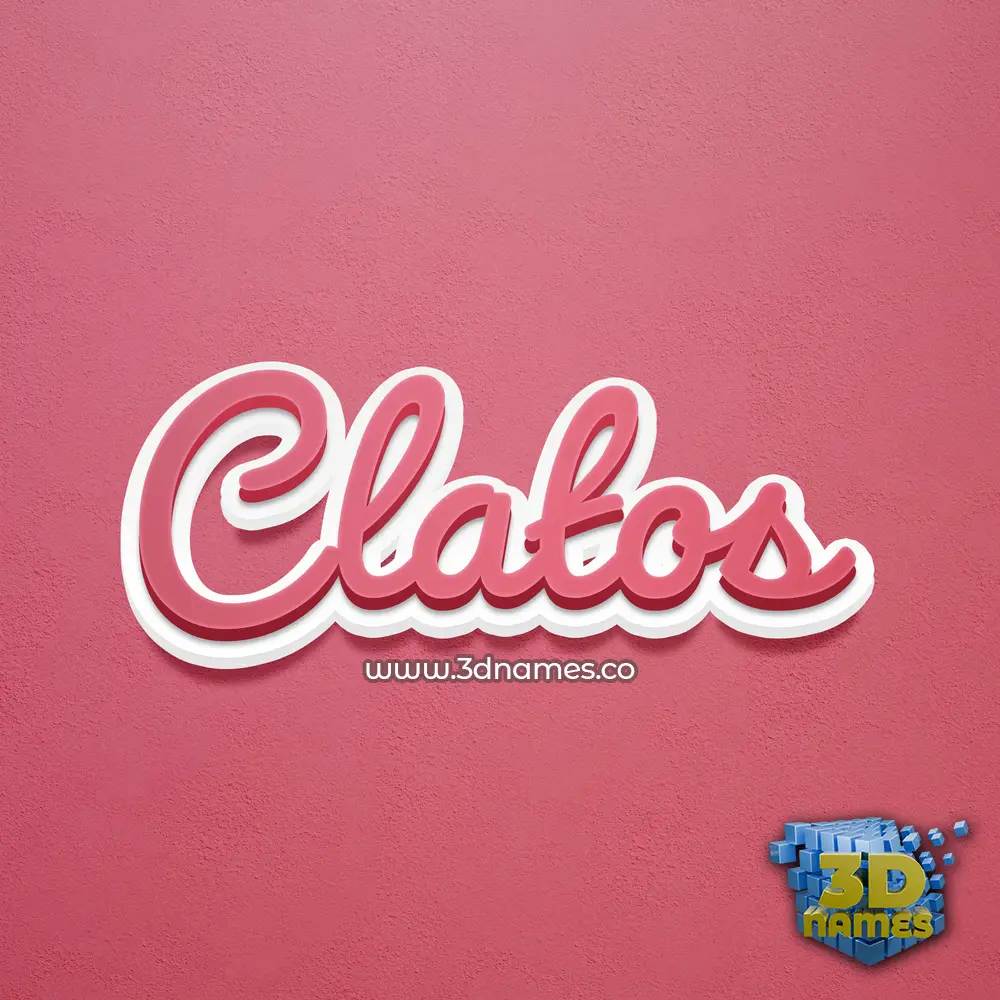 clatos in Red Scribble style - 3D name wallpaper