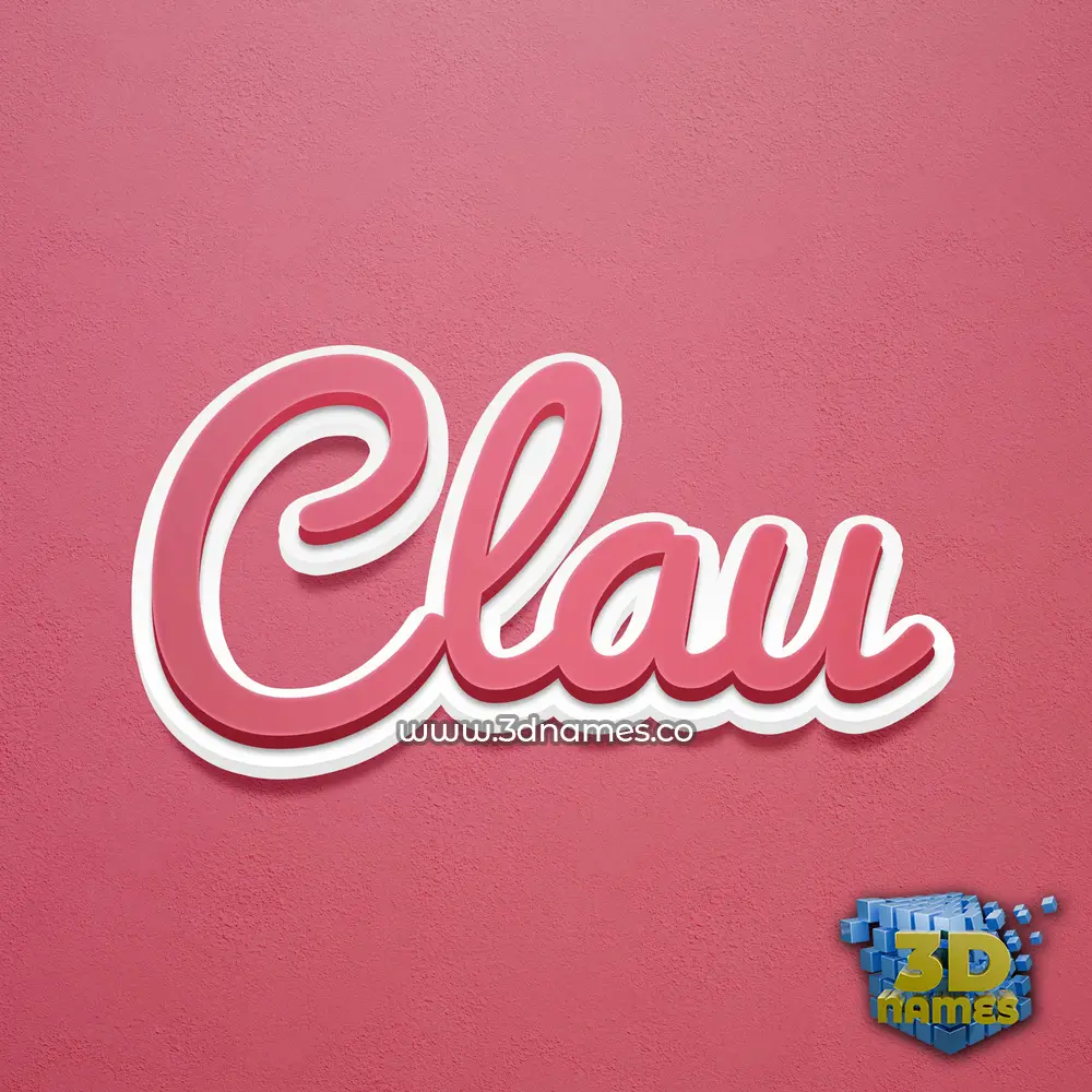 clau in Red Scribble style - 3D name wallpaper
