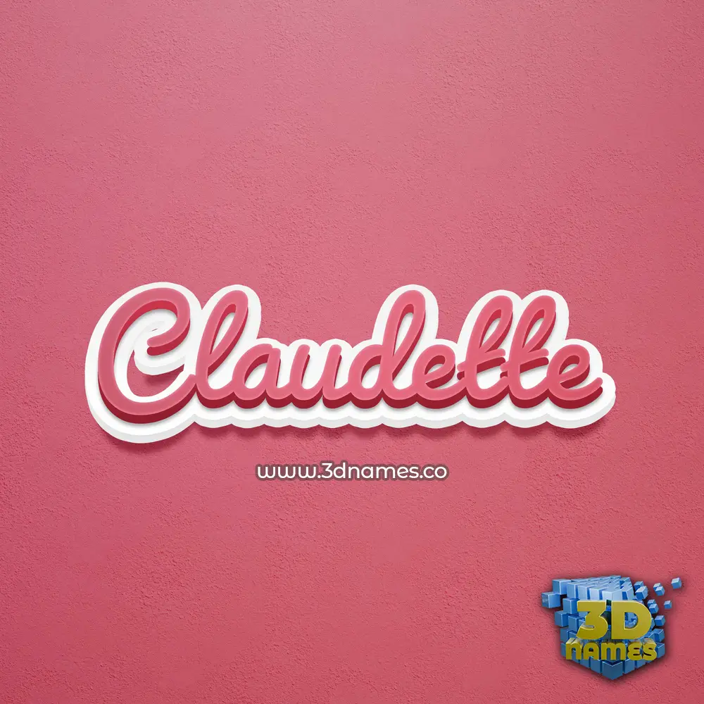 claudette in Red Scribble style - 3D name wallpaper