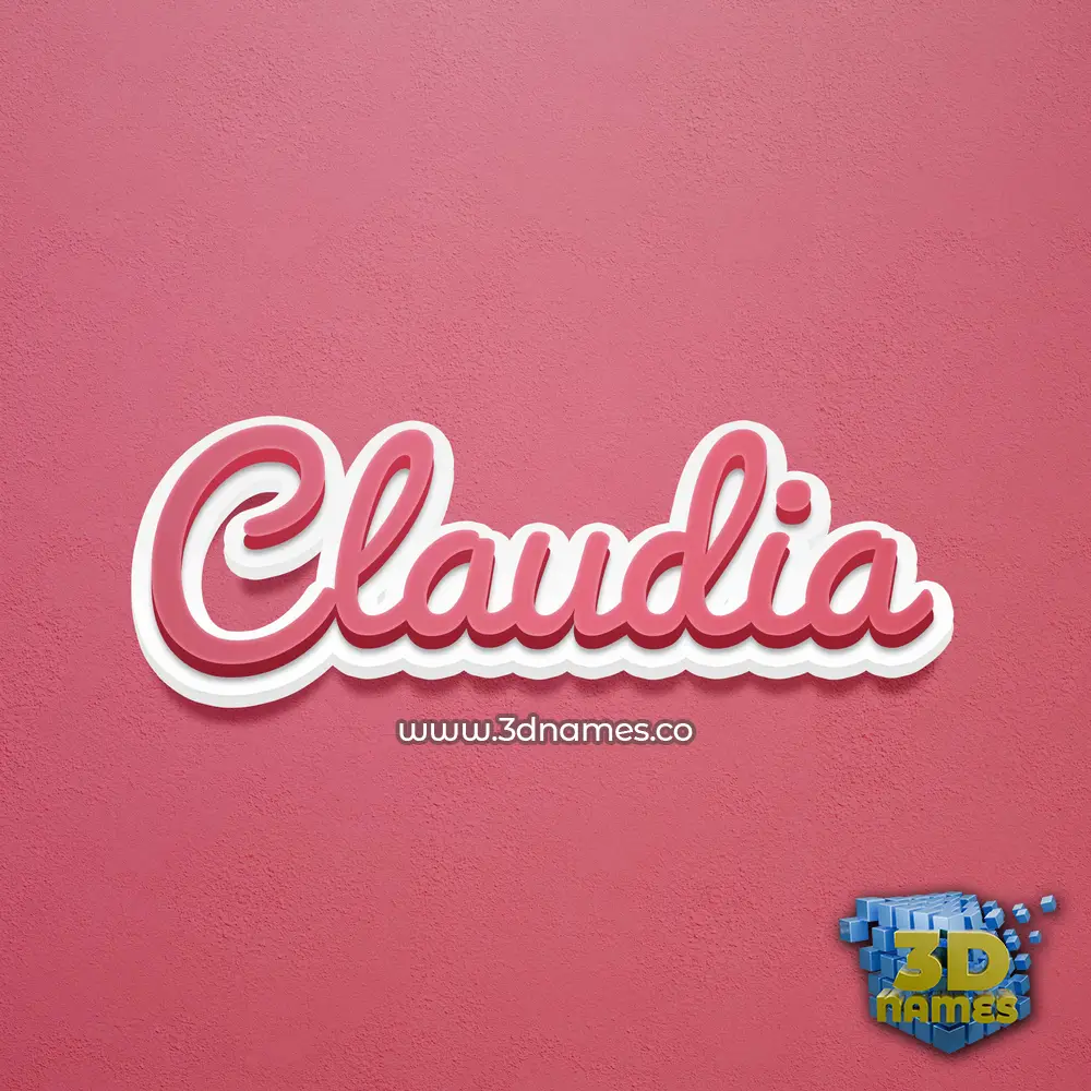 claudia in Red Scribble style - 3D name wallpaper