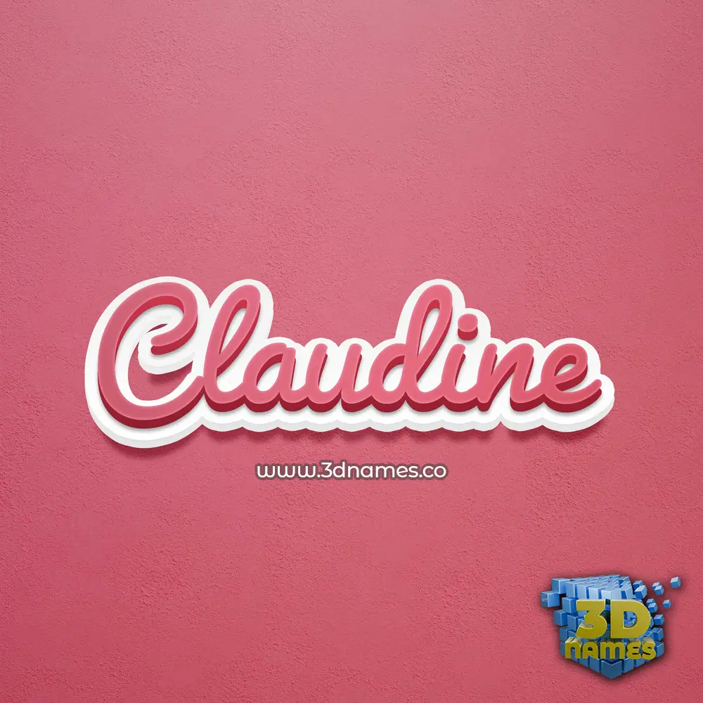 claudine in Red Scribble style - 3D name wallpaper