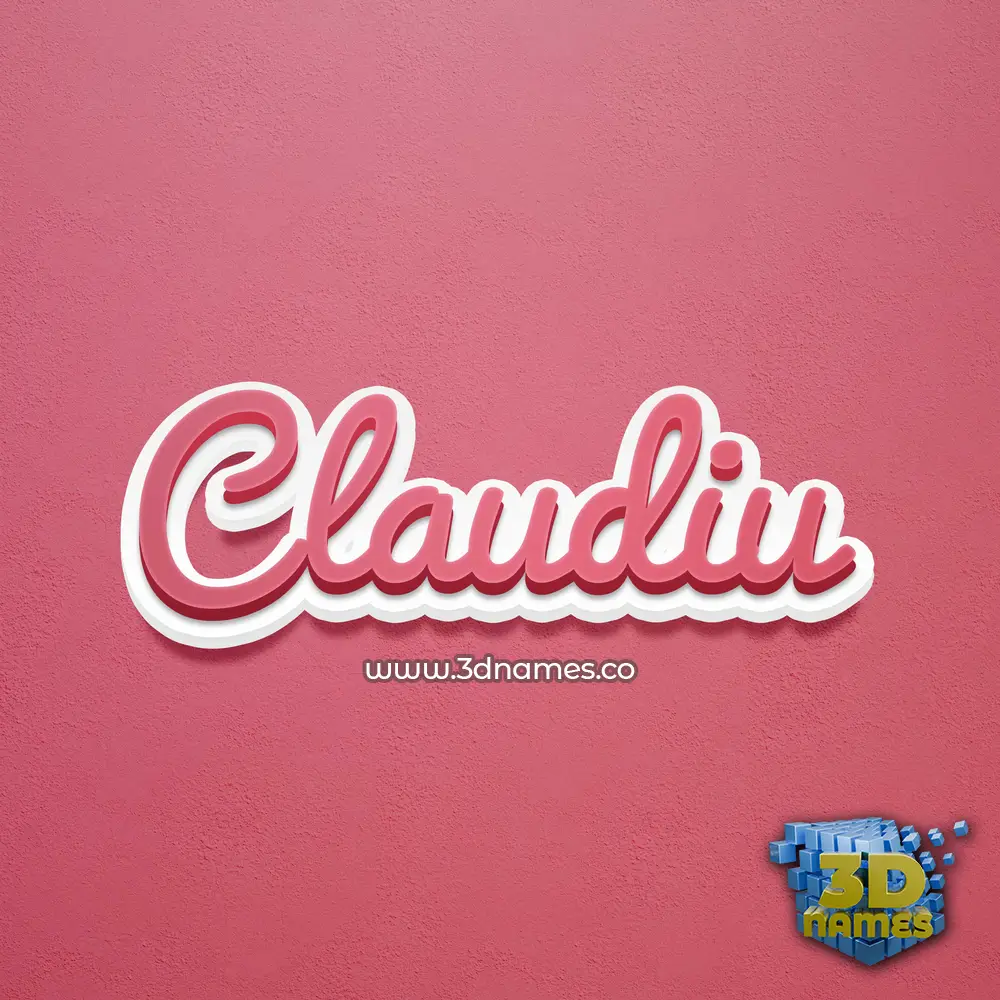 claudiu in Red Scribble style - 3D name wallpaper