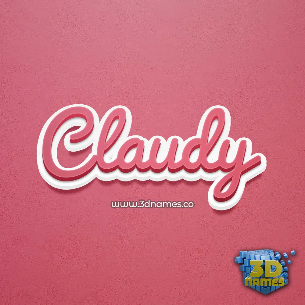 claudy in Red Scribble style - 3D name wallpaper
