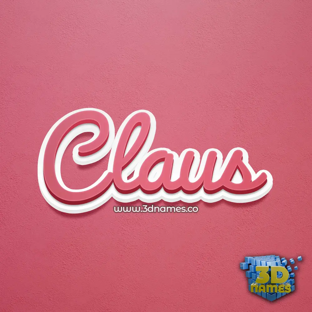 claus in Red Scribble style - 3D name wallpaper