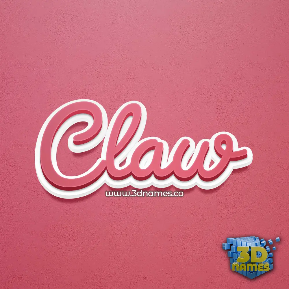 claw in Red Scribble style - 3D name wallpaper