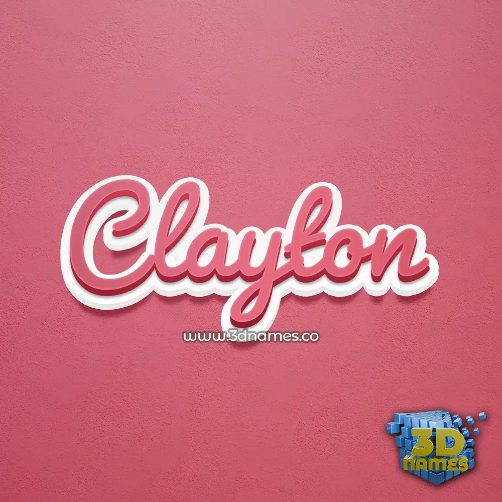 clayton in Red Scribble style - 3D name wallpaper