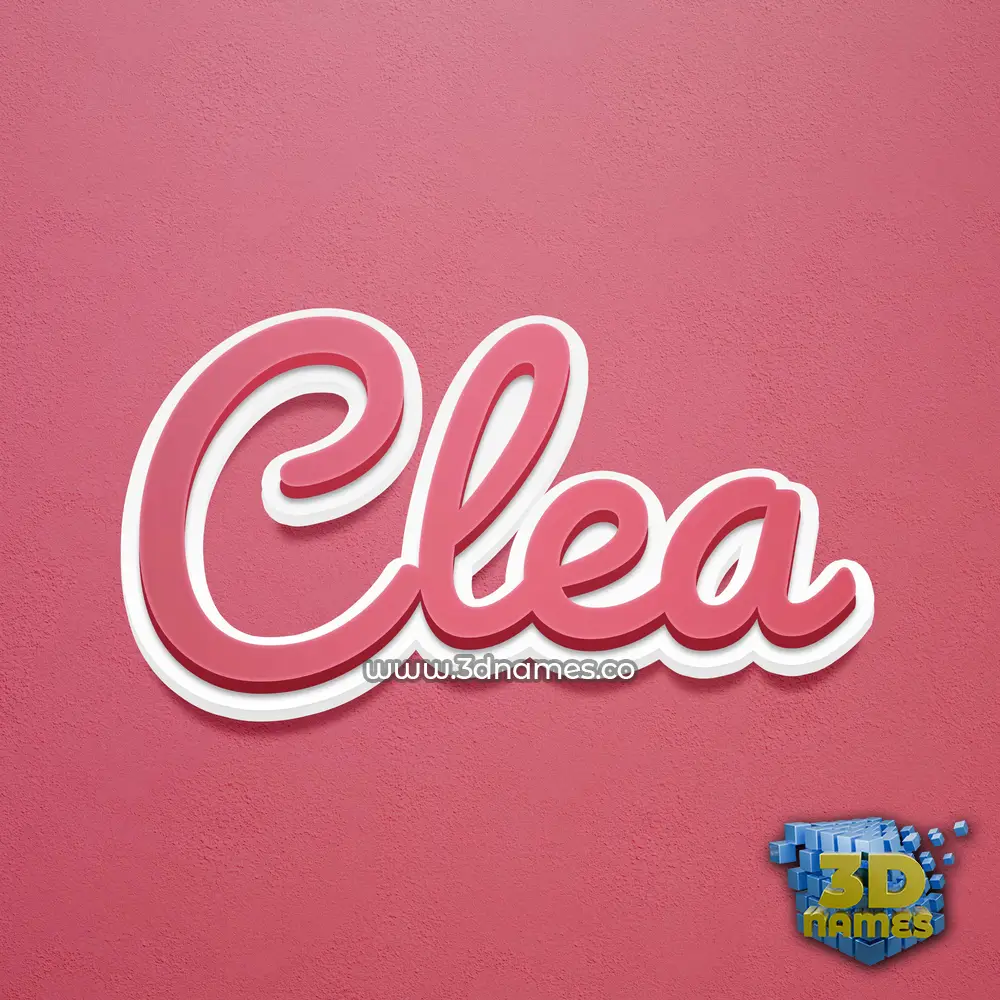 clea in Red Scribble style - 3D name wallpaper