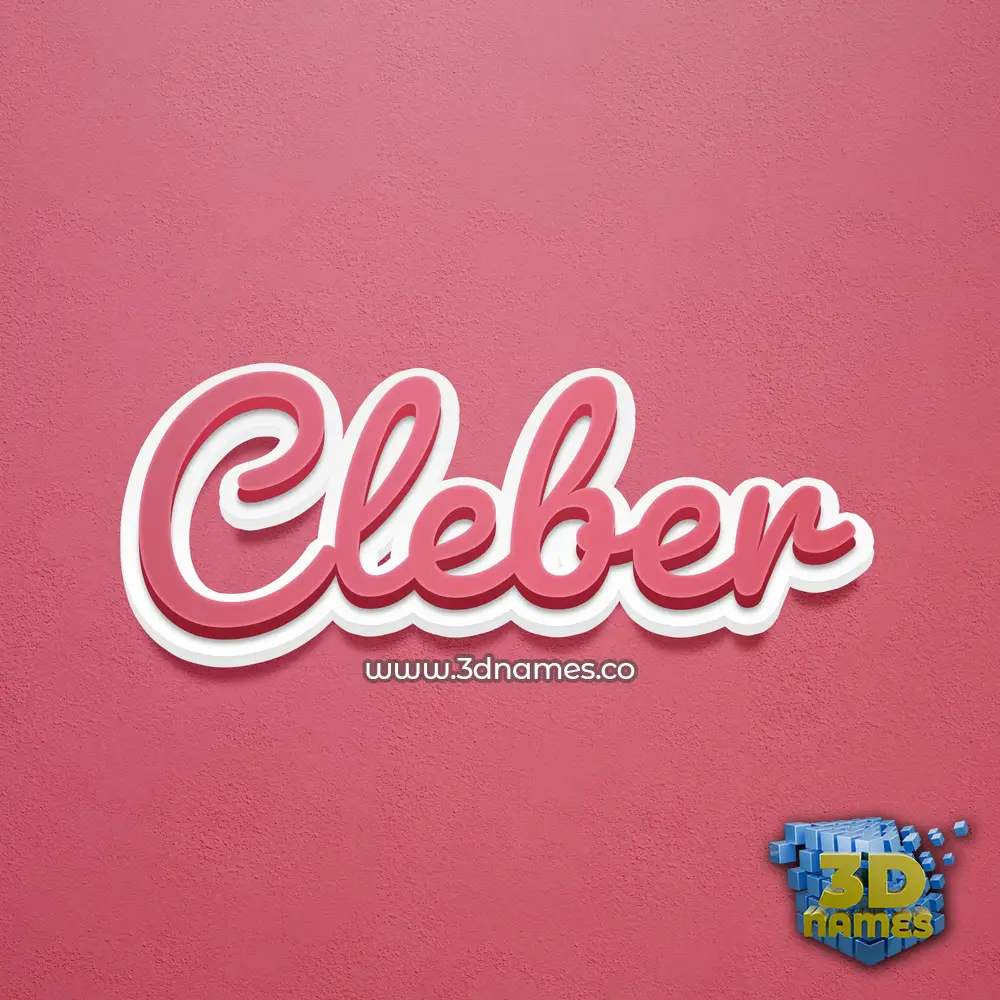 cleber in Red Scribble style - 3D name wallpaper