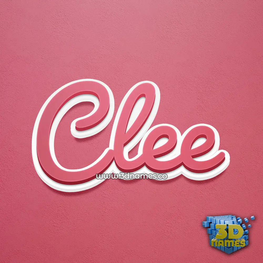 clee in Red Scribble style - 3D name wallpaper