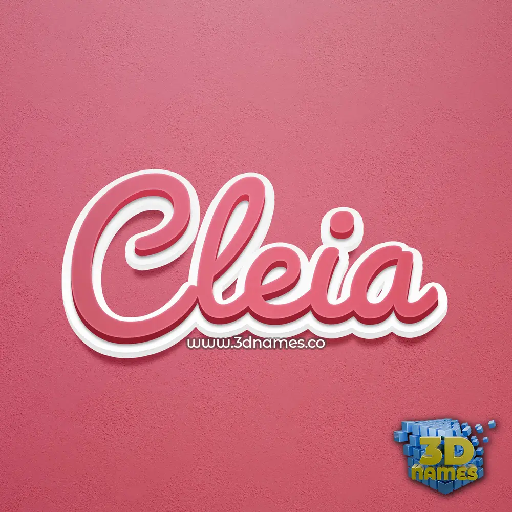 cleia in Red Scribble style - 3D name wallpaper