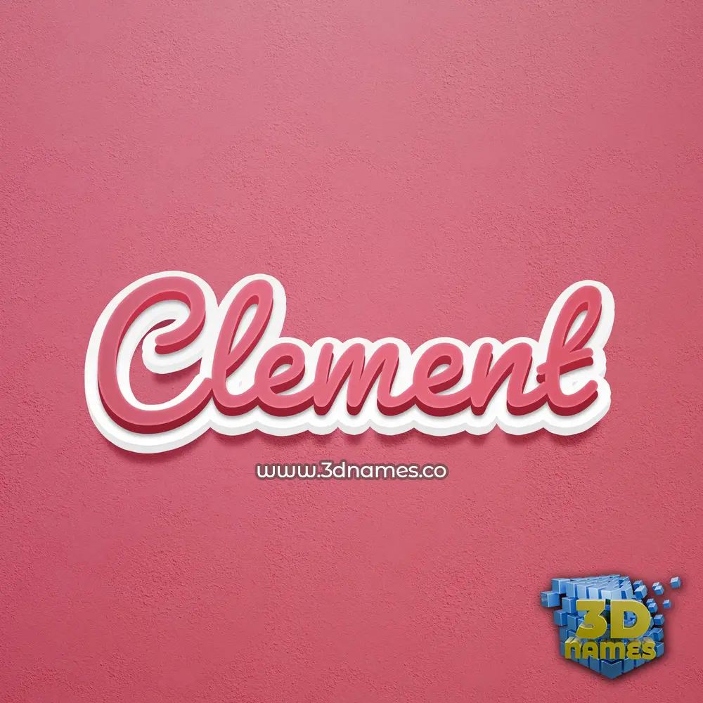 clement in Red Scribble style - 3D name wallpaper