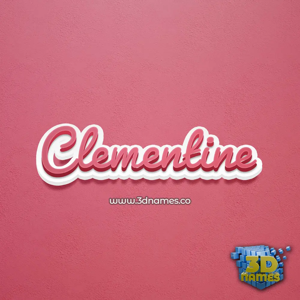 clementine in Red Scribble style - 3D name wallpaper