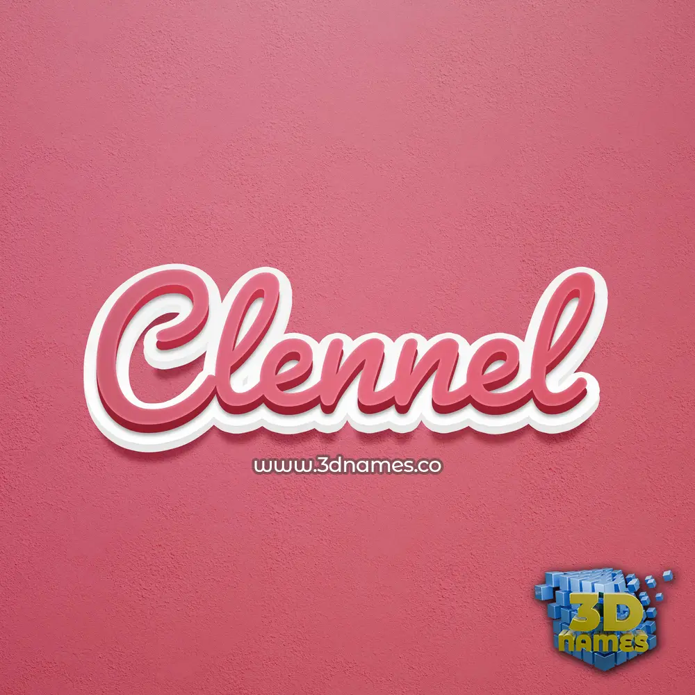 clennel in Red Scribble style - 3D name wallpaper