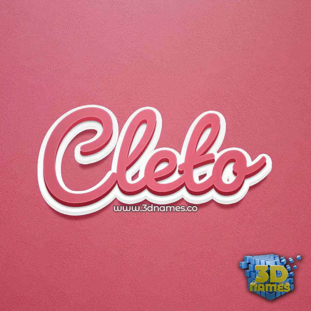 cleto in Red Scribble style - 3D name wallpaper