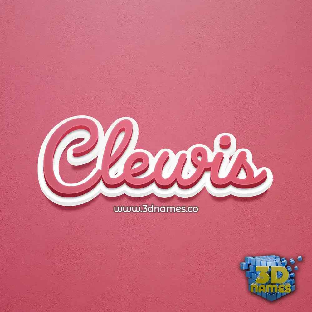 clewis in Red Scribble style - 3D name wallpaper