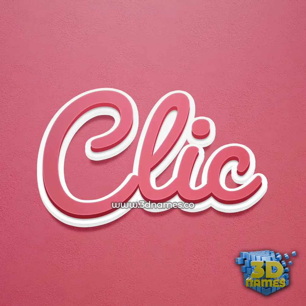 clic in Red Scribble style - 3D name wallpaper
