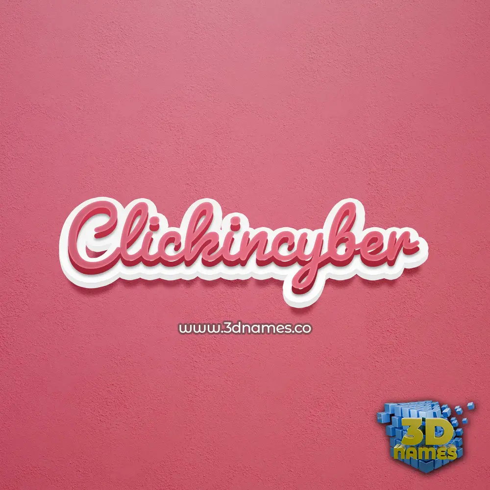 clickincyber in Red Scribble style - 3D name wallpaper