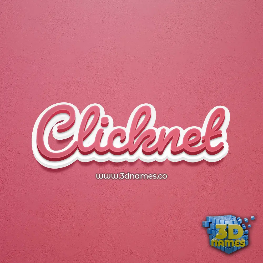 clicknet in Red Scribble style - 3D name wallpaper