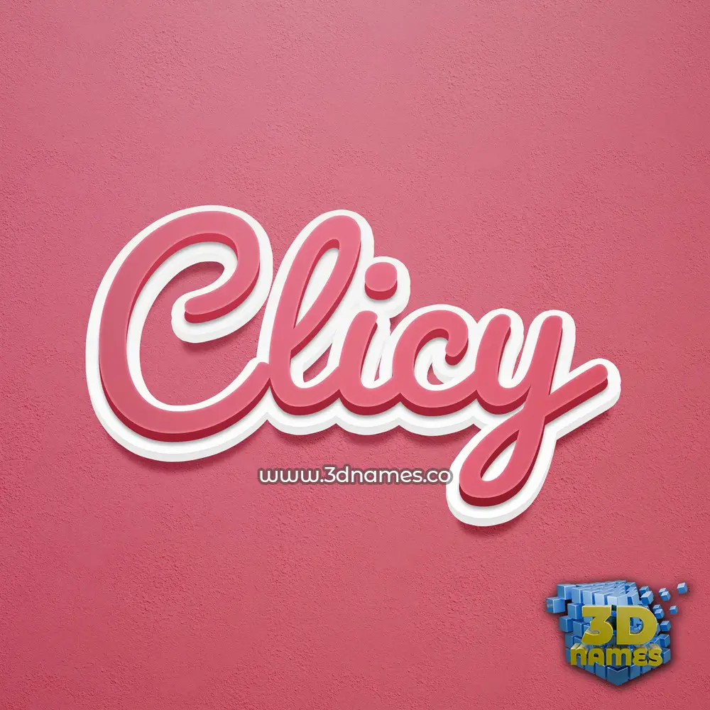 clicy in Red Scribble style - 3D name wallpaper