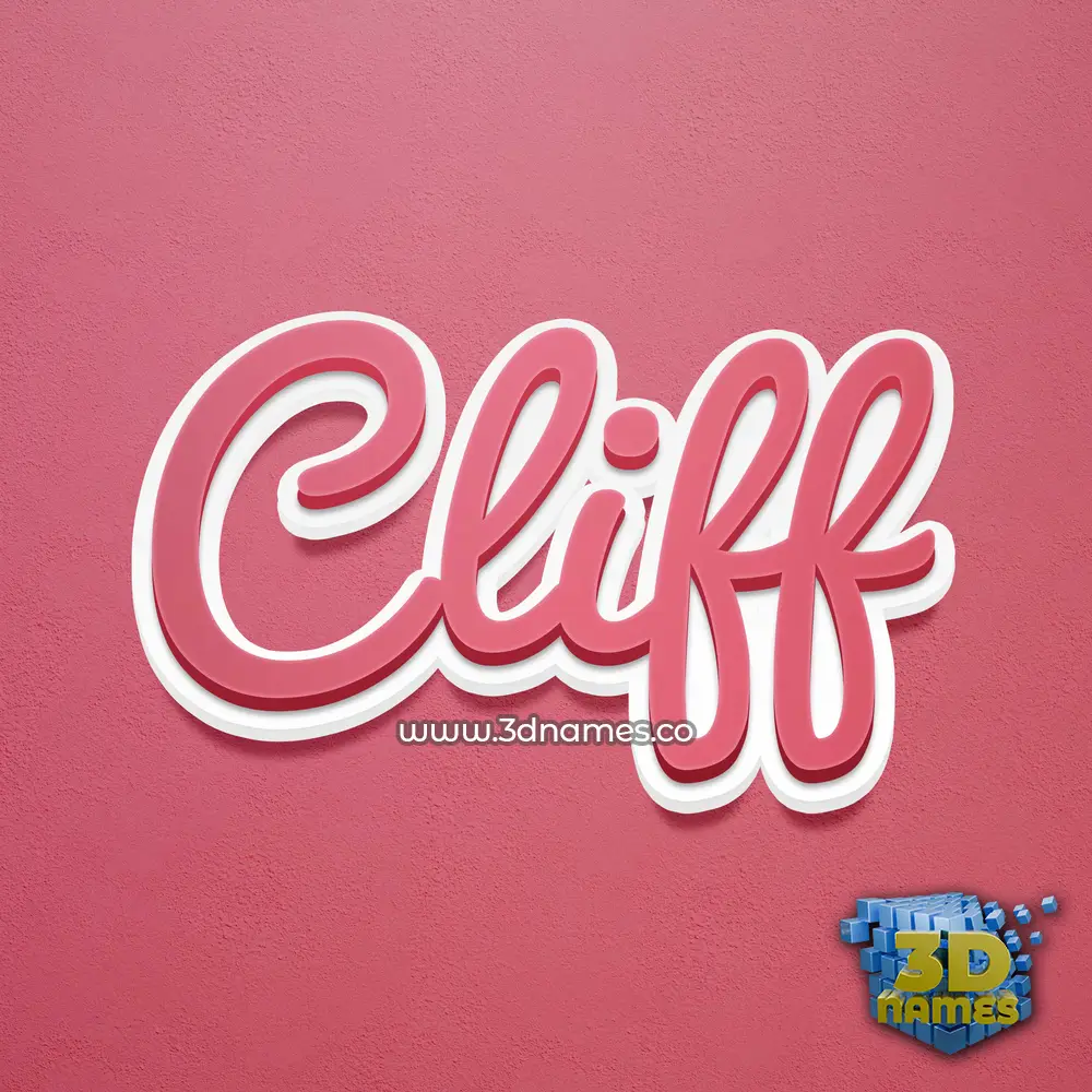cliff in Red Scribble style - 3D name wallpaper