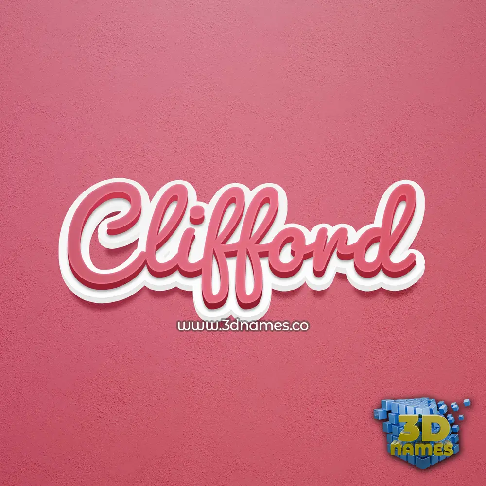 clifford in Red Scribble style - 3D name wallpaper