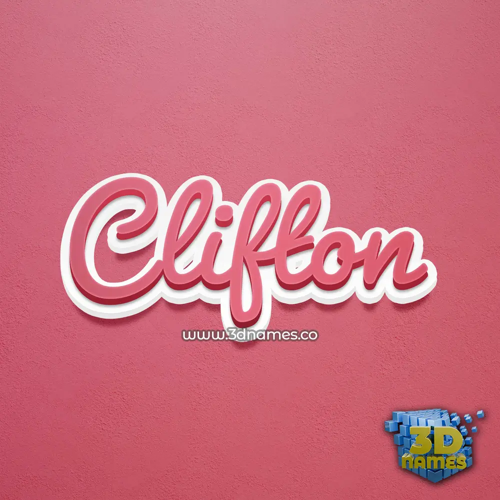 clifton in Red Scribble style - 3D name wallpaper