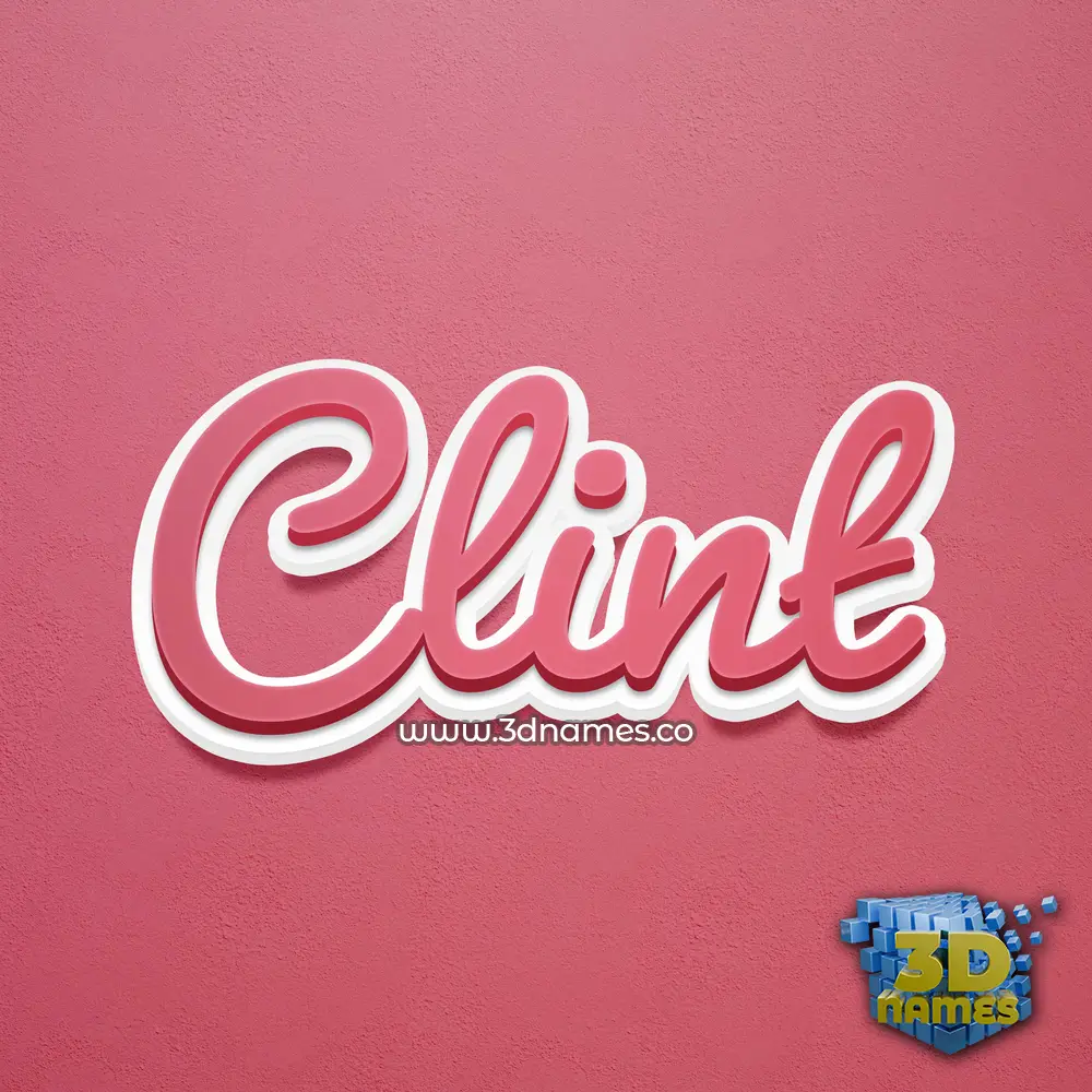 clint in Red Scribble style - 3D name wallpaper
