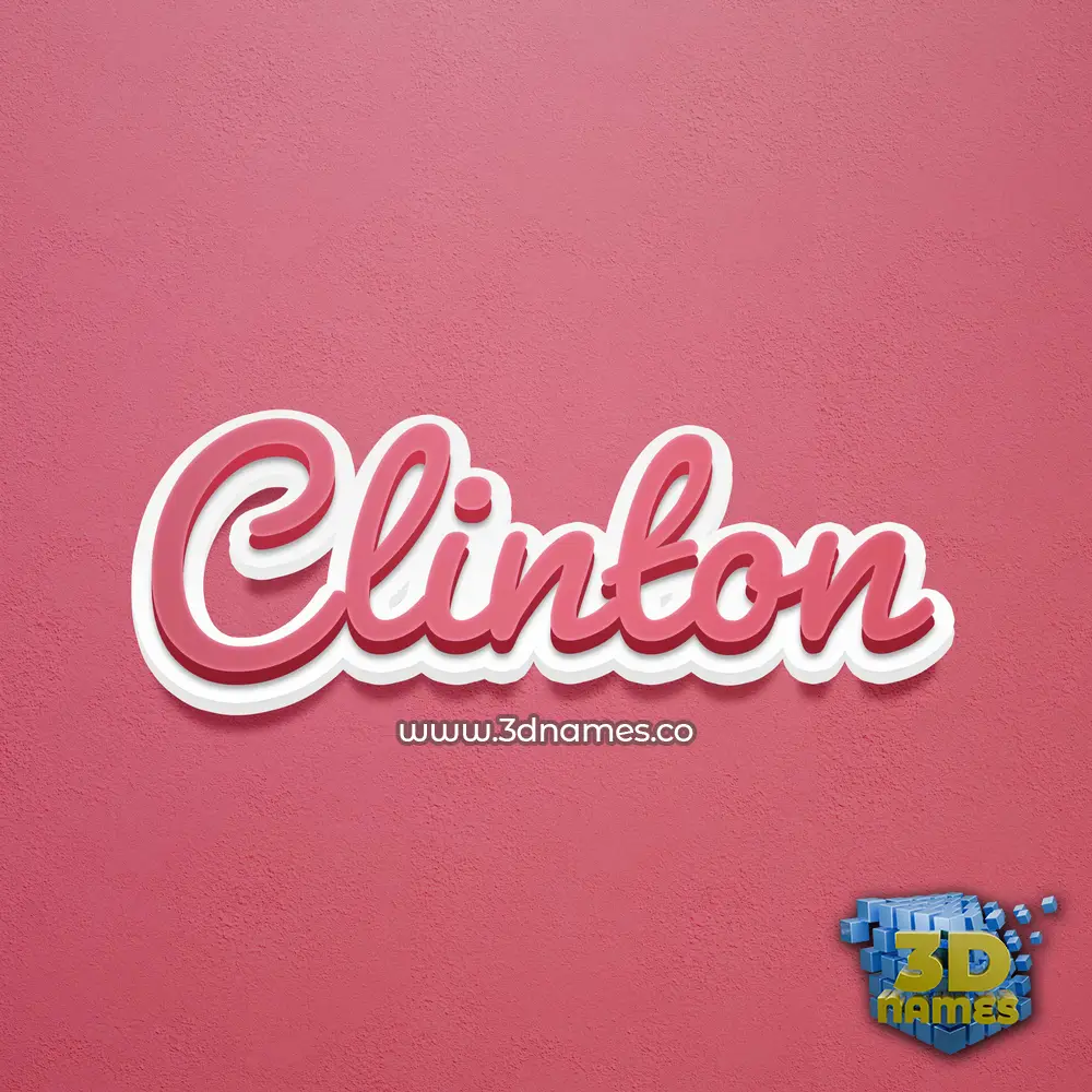 clinton in Red Scribble style - 3D name wallpaper